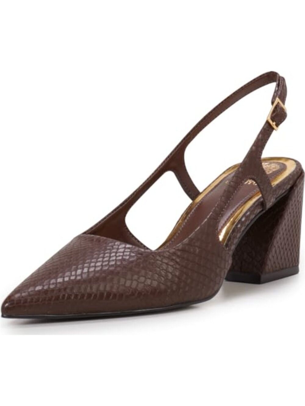Vince Camuto Sindree Pointed Toe Block Heel Leather Pumps